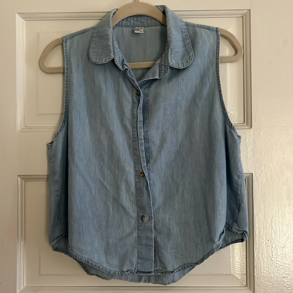 American Apparel cropped denim shirt